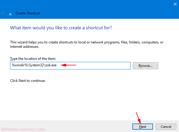 create shortcut screen