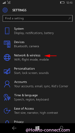 network and wireless settings