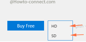 hd sd drop down buy free but on windows store