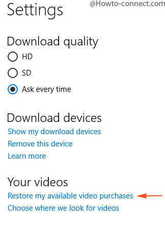 Restore Available Video Purchases in Movie & TV Windows 10