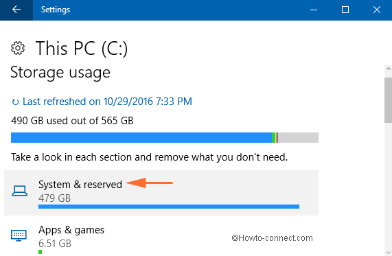 storage usage system & reserved