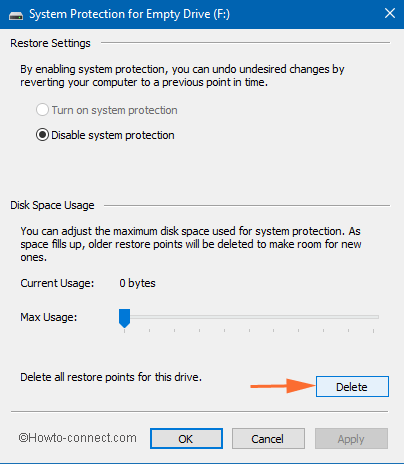 delete button system protection for local disk c