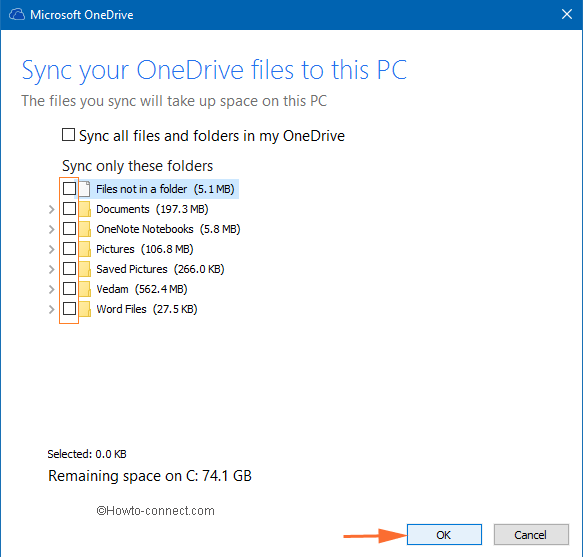 sync your onedrive files to this pc