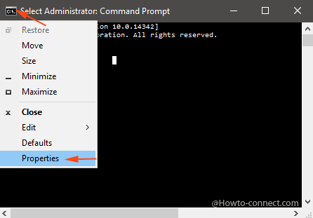 colors tab command prompt properties