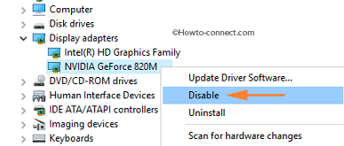 Disable dedicated Graphics card