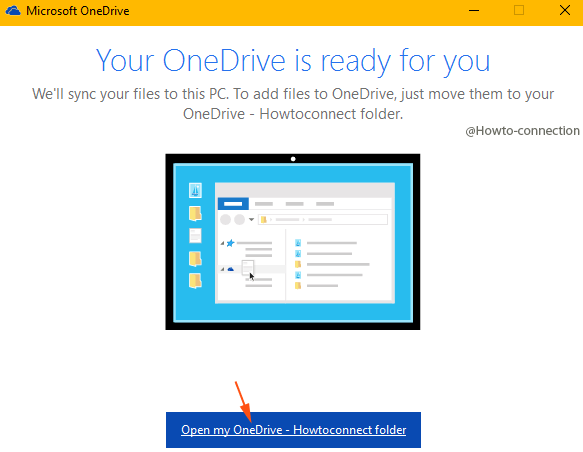 open my onedrive howtoconnect folder
