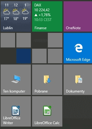 App Tiles Pinned on Start Menu Plain and Without Titles Windows 10