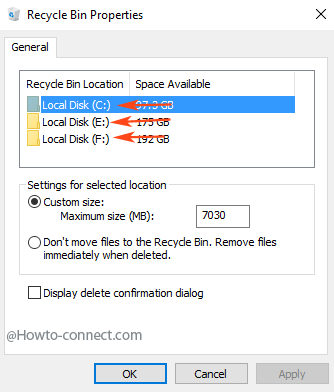 recycle been assigned for each drive seperately