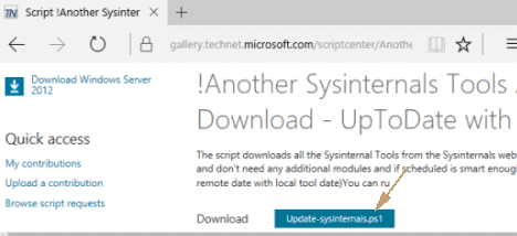 Update Entire Windows Sysinternals Tools automatically download button