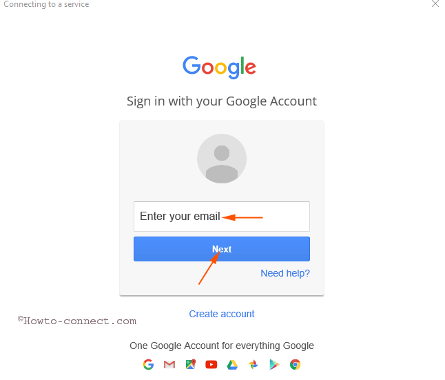 connecting a service google account
