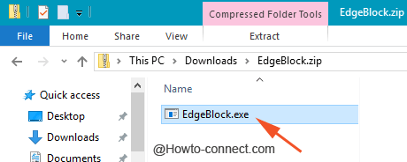 edgeblock exe file in explorer