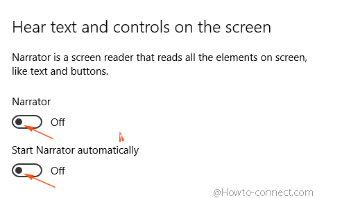 hear text and controls on the screen