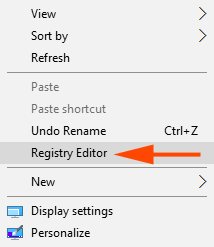 registry editor context menu windows 10