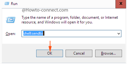 sendto command in run dialog box