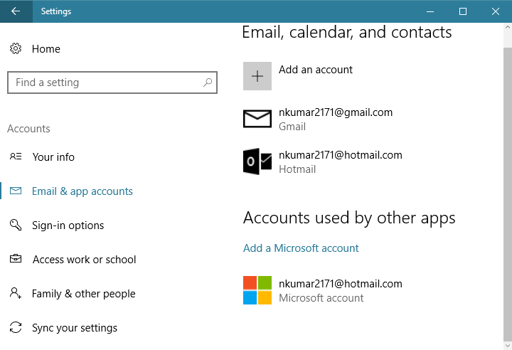 Accounts Settings in Windows 10 image 5