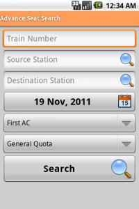 android app advance seat search