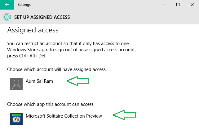 Assigned Access is enabled