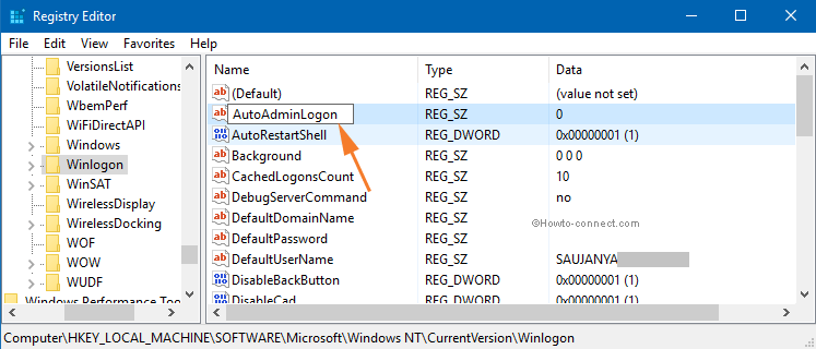 AutoAdminLogon value