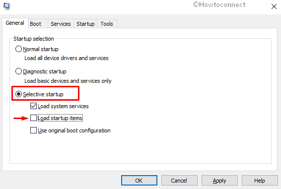 BAD_EXHANDLE - configure Selective startup