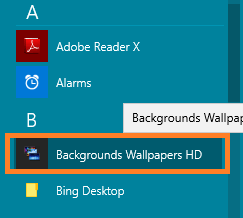 Backgrounds Wallpapers HD on start menu on windows 10