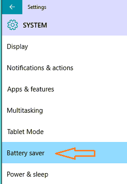 Optimize Battery Saver Settings in Windows 10