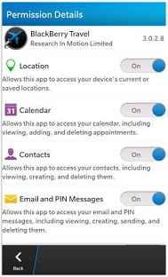 blackberry app permissions details