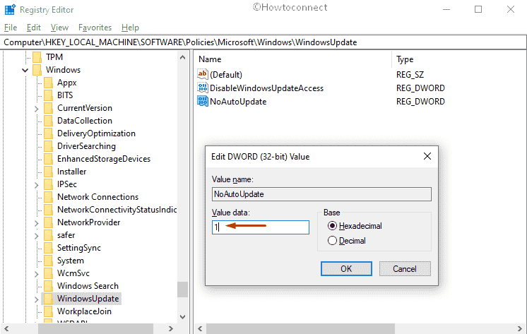 Block Windows 10 2004 - Set value for NoAutoUpdate DWORD