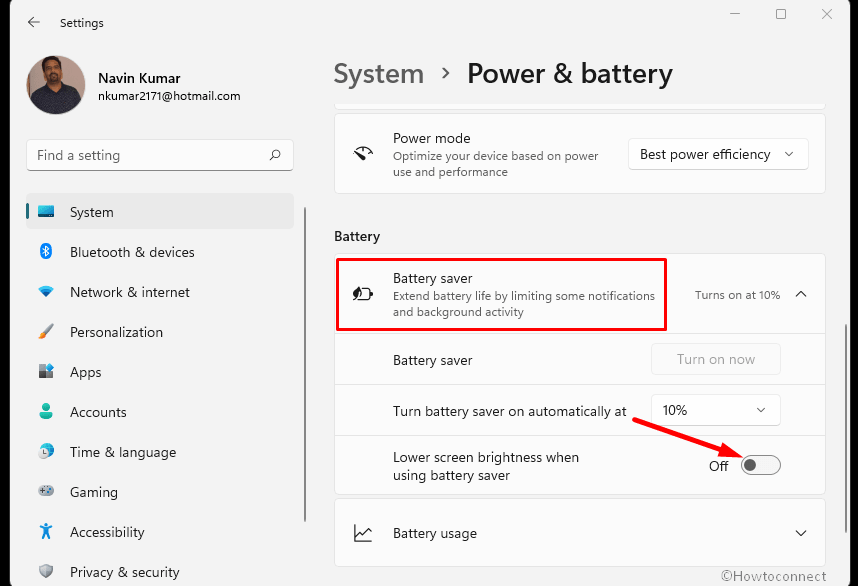 Bluetooth not working in Windows 11 - Disable Battery saver