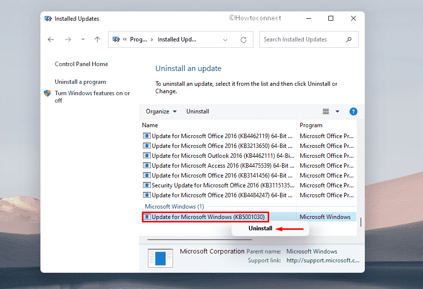 Bluetooth not working in Windows 11 - Uninstall Windows update