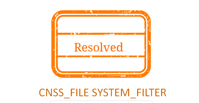 CNSS FILE SYSTEM FILTER