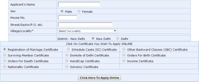 get Certificates Online in Delhi - Birth, Marriage, Income, Caste