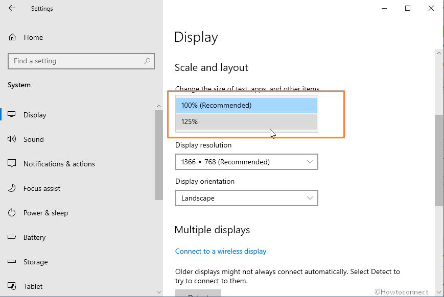 Change Icons and Text Size on Windows 10