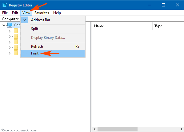 Change Registry Editor Font on Windows 10 image 1