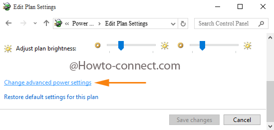 Change advanced power settings link to see more Power Options
