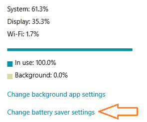 Change battery saver settings