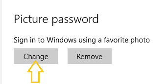 Change button of Picture Password