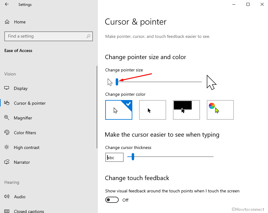 Change pointer size