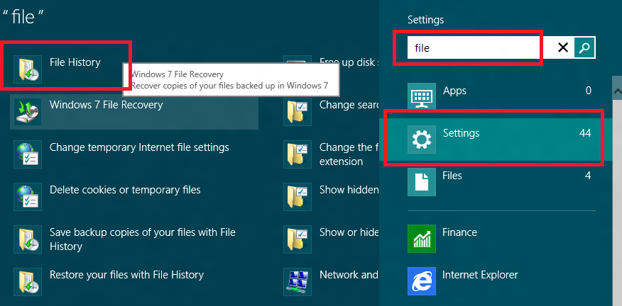 choose file history