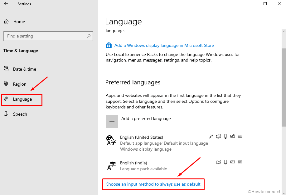 Choose an input method to always use as default in settings