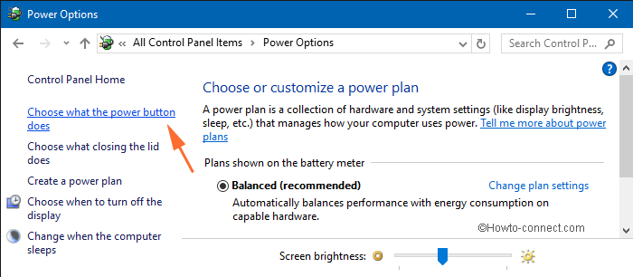 Choose what the power button does link