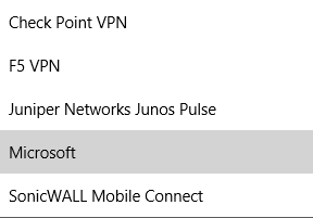 vpn provider windows 8