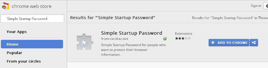 chrome add password protect extension