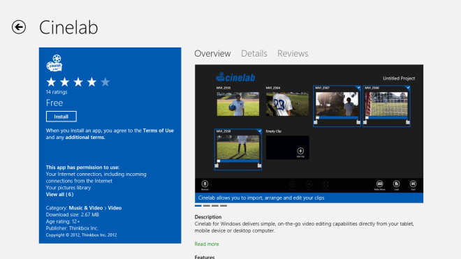 cinelab app install from windows store