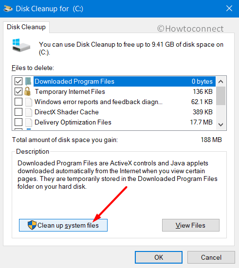 Clean up system files button Windows 10 Pic 6