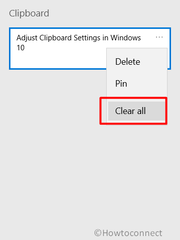 Clear Clipboard history in Windows 10 Pic 8