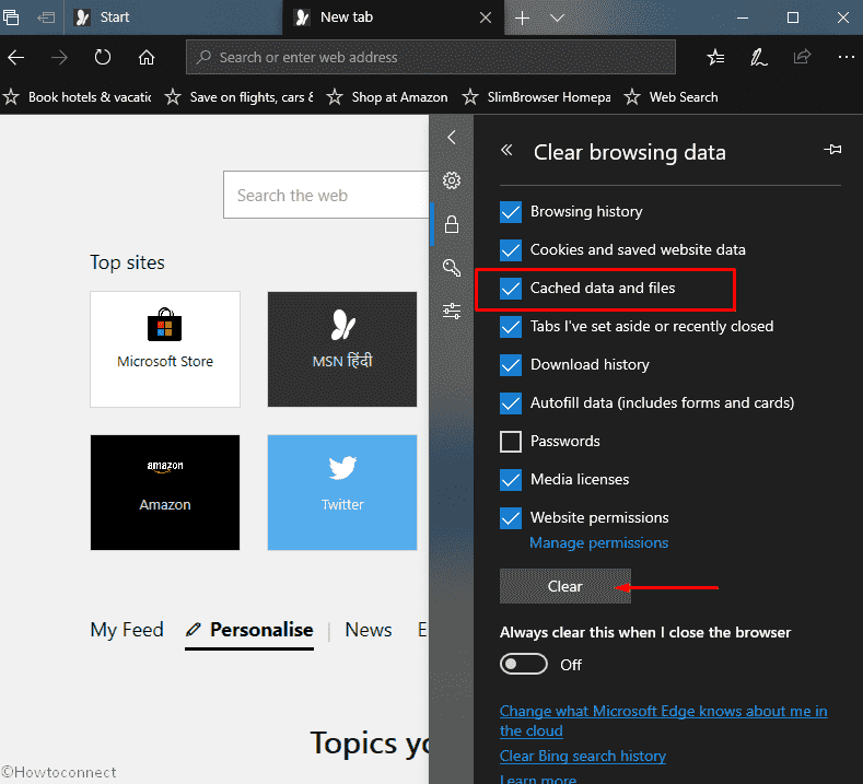 Clear Microsoft Edge browser cache Cache on Windows 10 image 4