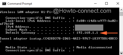 Command Prompt fetches the Gateway address in Windows 10 (2)