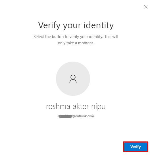 Configure OneDrive Personal Vault in Windows 10-Verify identity