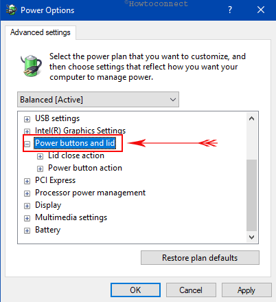 Configure Power buttons and lid Advanced Settings Power Options Pic 12