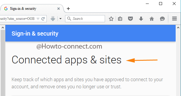 Connected apps & sites under Sign-in & security section